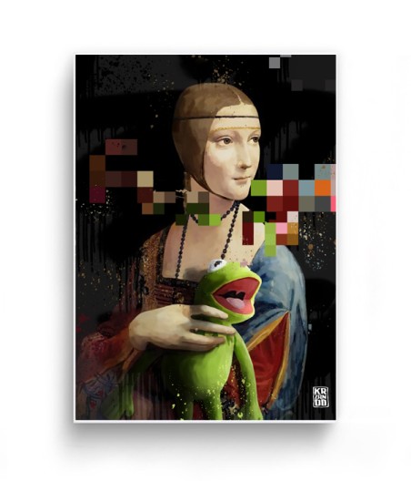 Obraz na płótnie "Dama z Kermitem"