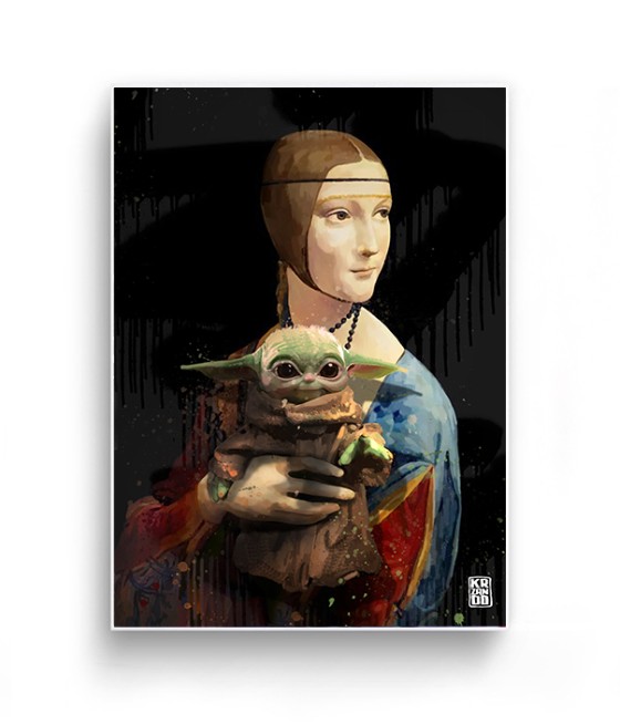 Obraz na płótnie "Dama z Baby Yoda"